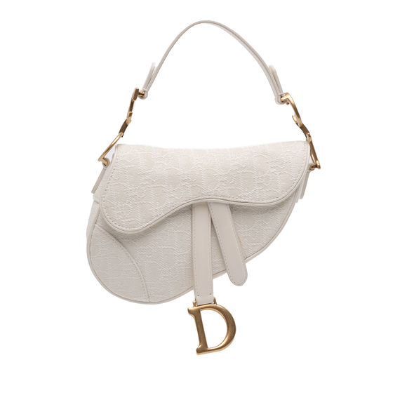 Pre-Loved Dior Mini Oblique Canvas Saddle Bag - Picture 1 of 9